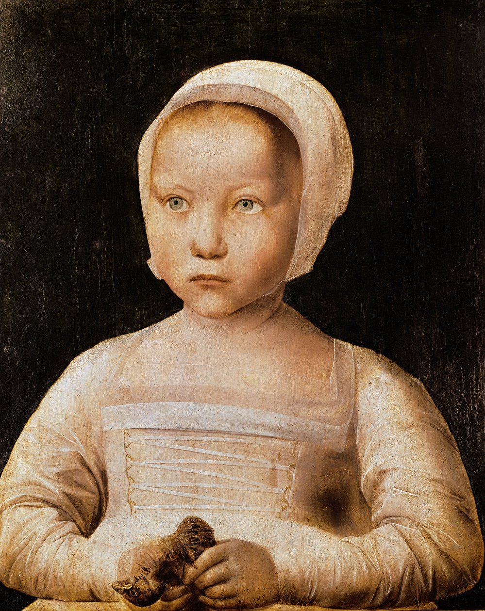 Fiatal lány döglött madárral, 1500-25 körül alkotó: Flemish School