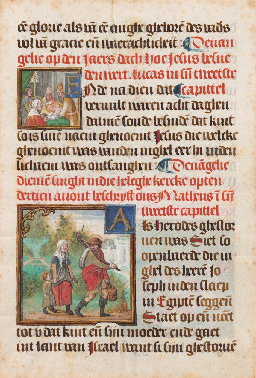 Kéziratos levél az órák könyvéből alkotó: Flemish 15th Century