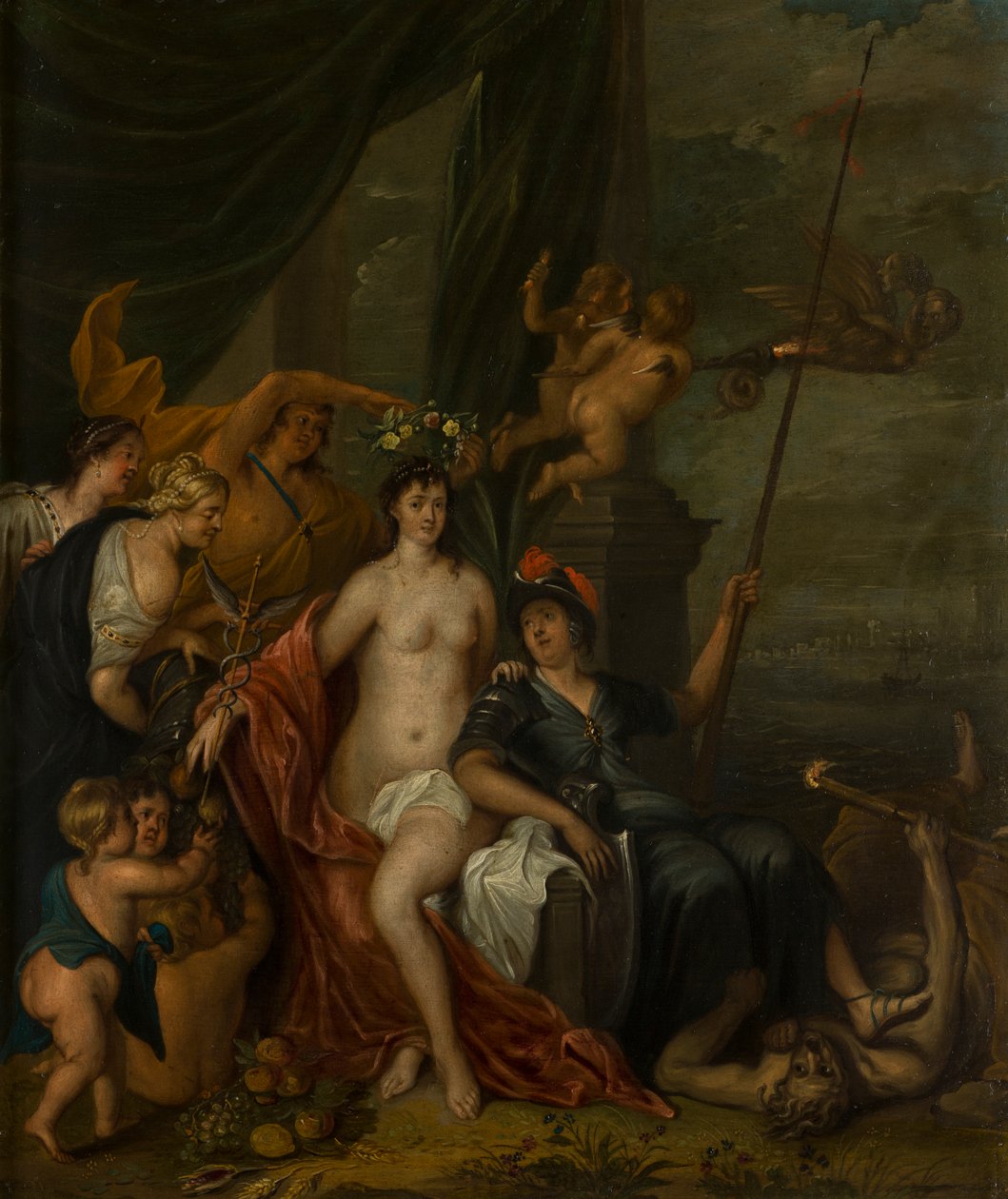 Egy allegorikus festmény a békéről, 1630-1700 körül (olaj, réz) alkotó: Flemish School