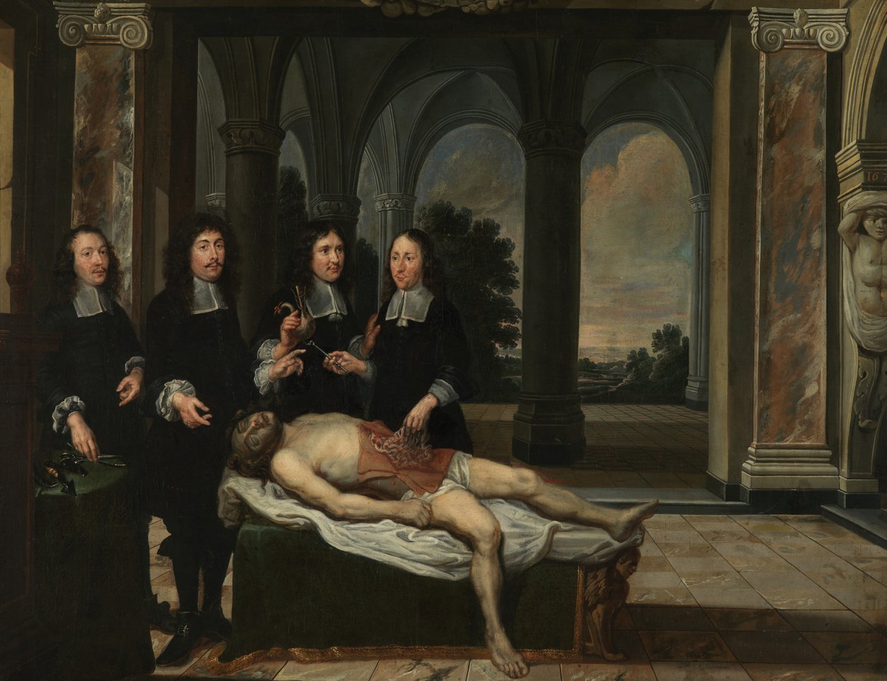 Anatómia lecke (olaj, vászon) alkotó: Flemish School