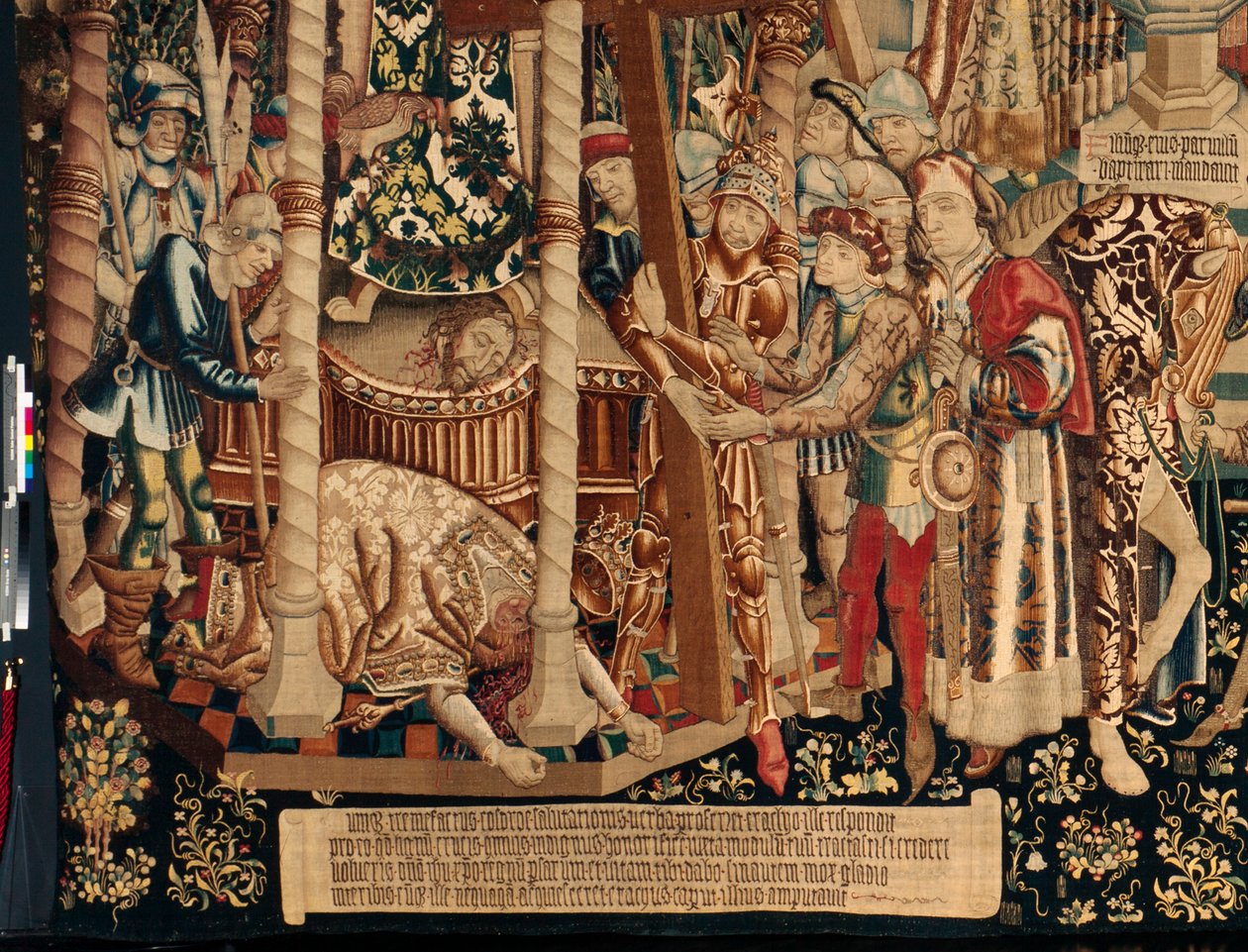 Katedrális (The Seo. Ca katedrális a Megváltó Zaragoza). A gobelinmúzeum. Flamand kárpit. A Szent Kereszt legendája (The legend of the Holy Cross, of legend of the Holy Cross). Részlet. kb. 1450. 430x1120cm. alkotó: Flemish School