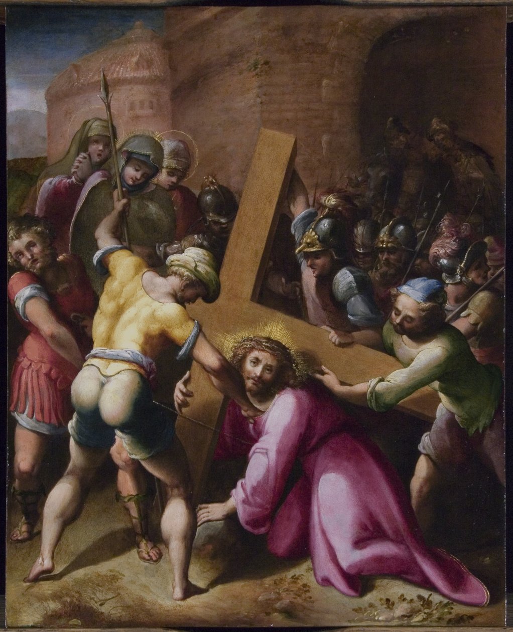 Krisztus a golgotai úton (olaj a rézre) alkotó: Flemish School