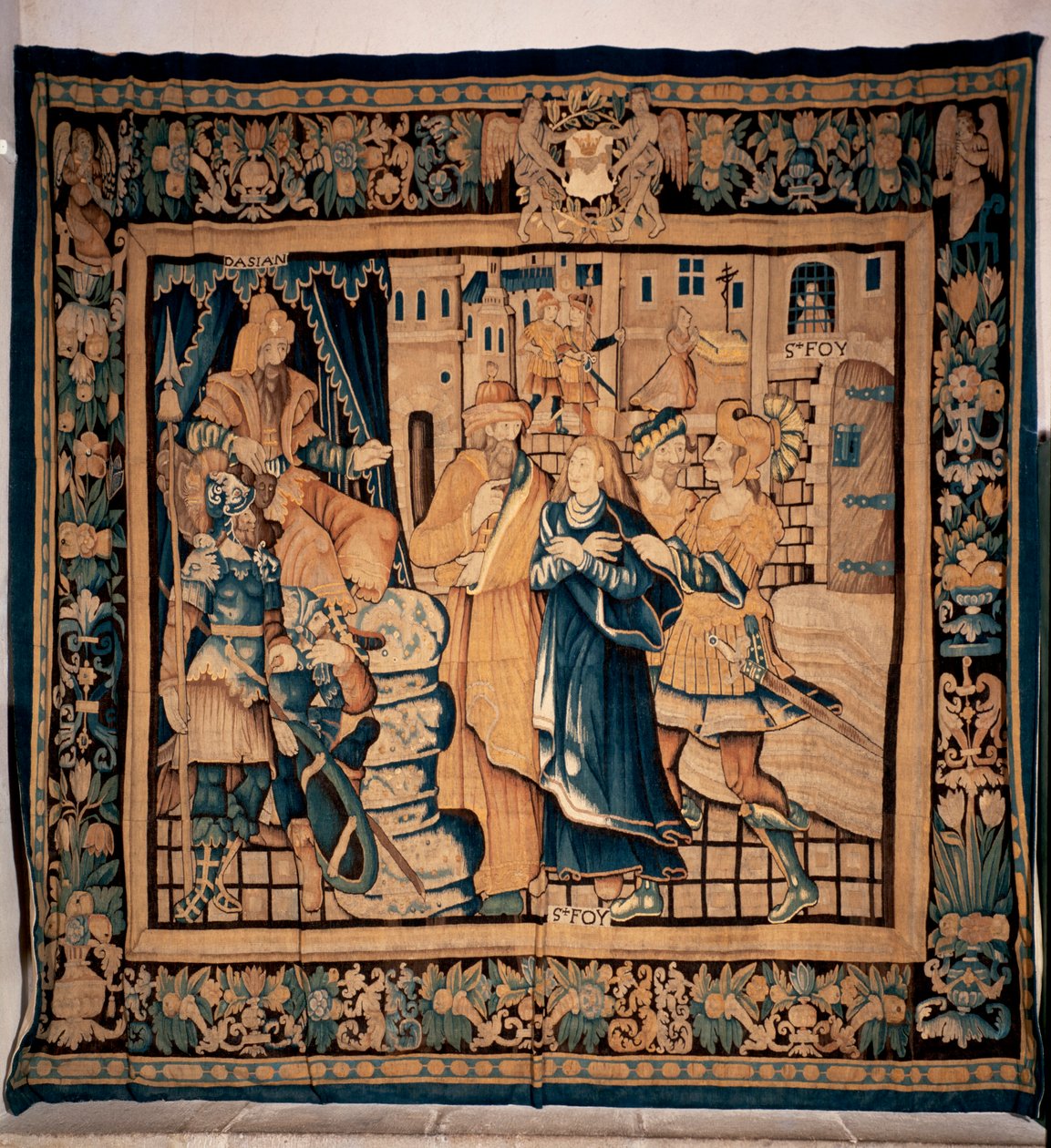 Conques múzeumi kincstár (Le Trésor de Conques). Flamand kárpit. Sainte Foy története. 16. század (?). alkotó: Flemish School