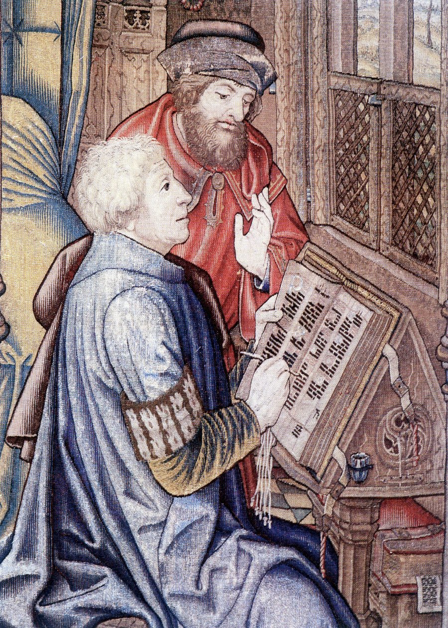 Dávid függönye (részlet), fakszimile a Brüsszeli Iskola gobelinjéből (1510-1515). alkotó: Flemish School