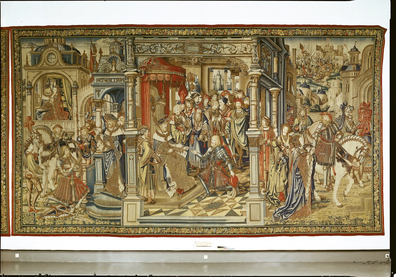 Dávid fia, Amnon és Absolon hadat üzennek egymásnak, Dávid és Betsabé kárpitja, 1510-1515 alkotó: Flemish School