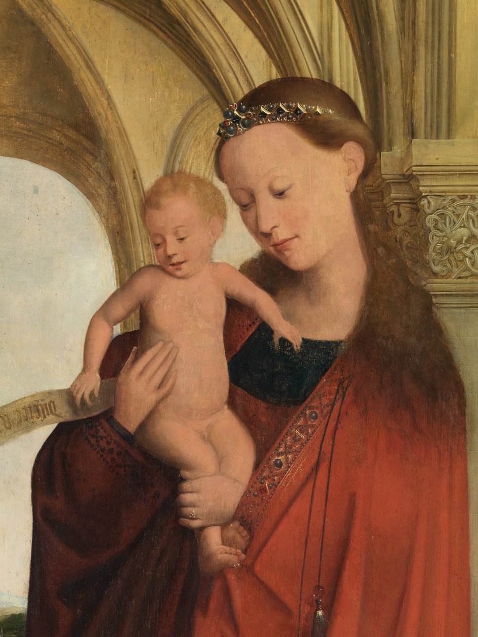 Madonna részlete Petrus Wijts-szel (olaj a panelen) alkotó: Flemish School