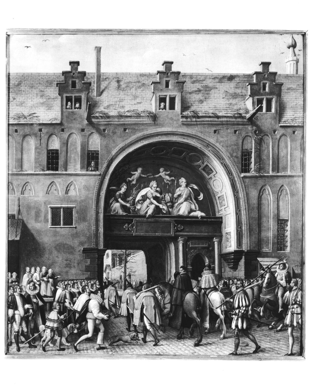 Hercule Francois francia, Alencon hercegének (1554-84) Antwerpenbe való belépése, 1582. február 19. alkotó: Flemish School