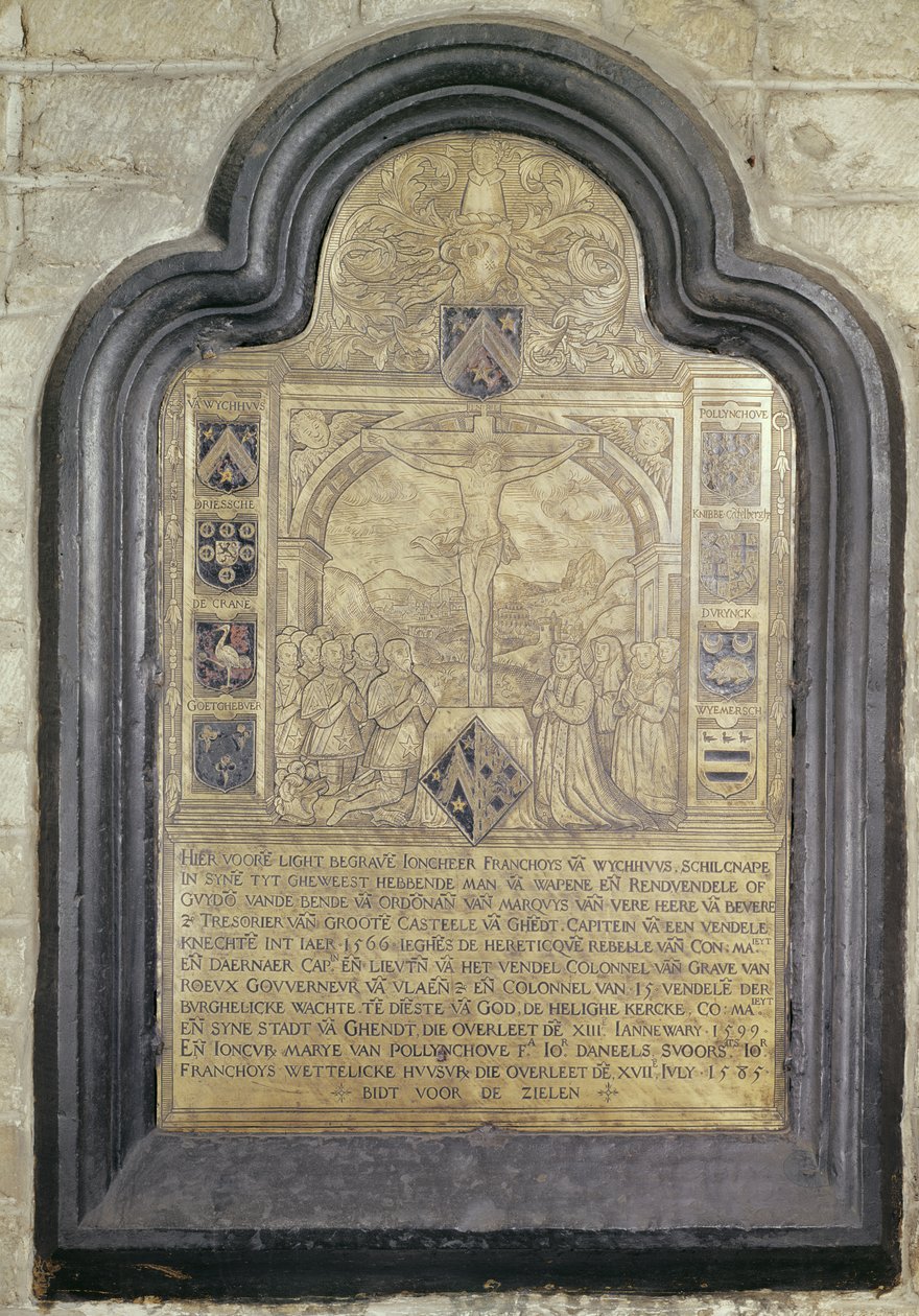 Francois van Wychhuus sírfelirata, a tizenhatodik század vége (réz) alkotó: Flemish School