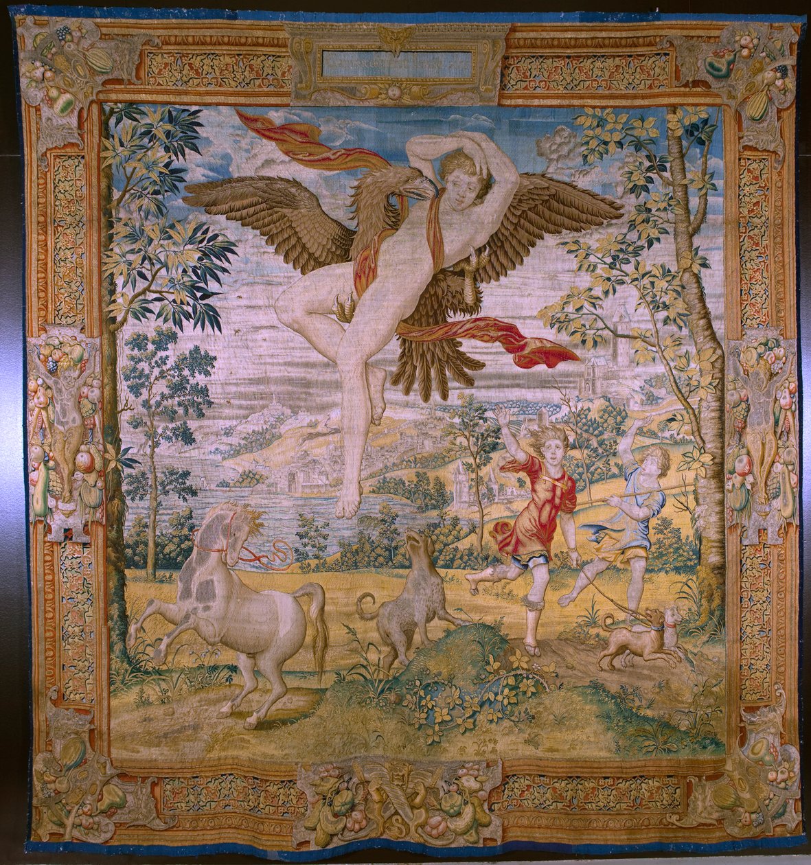Flamand kárpit. Sorozat Fable of Ovidius: The rab of Ganümédész. Atelier Willem de Pannemaker, Brüsszel. 1556 előtt. alkotó: Flemish School