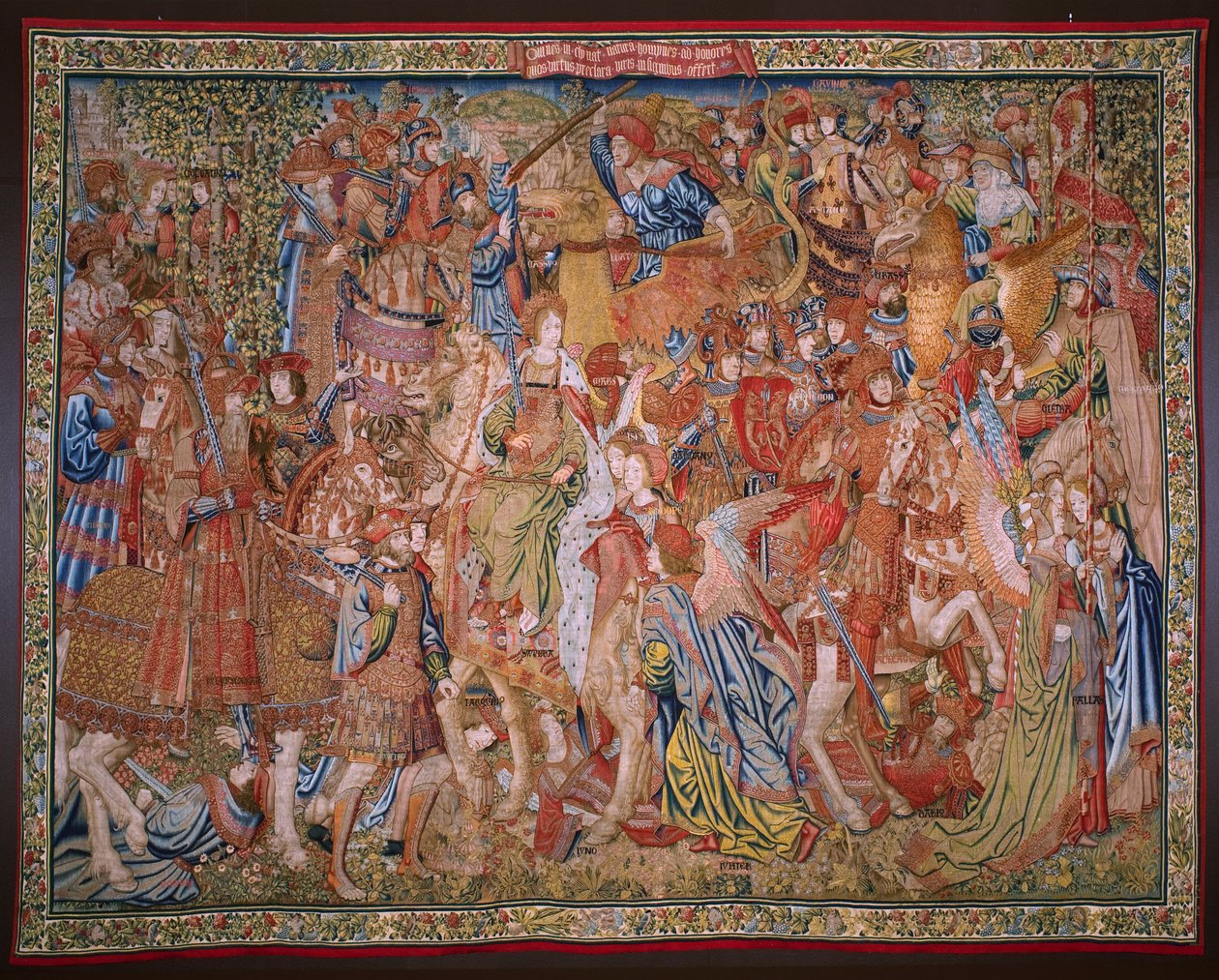 Flamand kárpit. Erkölcsi sorozat: A kitüntetések erénye (De deugd van de Honores, The Virtue of honors). 1520 körül. alkotó: Flemish School