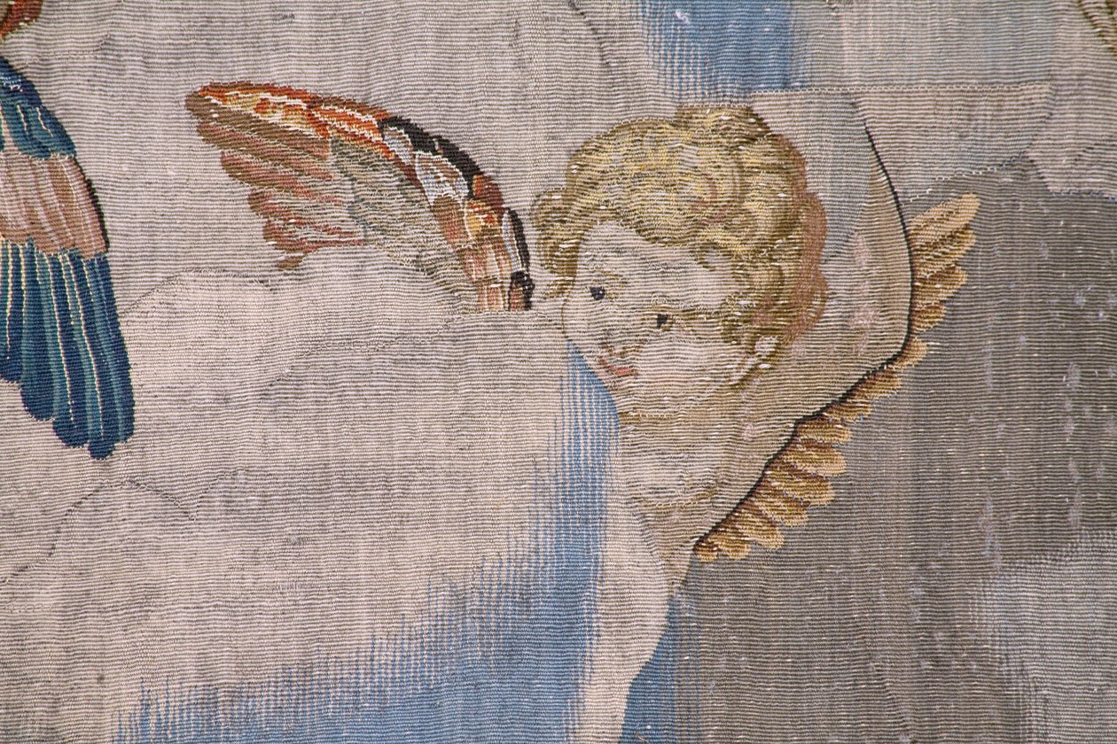 Flamand kárpit. Mózes története sorozat. Mózes a Sínai-hegyen. Atelier Joost van Herzele. Kb. 1550. Részlet. alkotó: Flemish School
