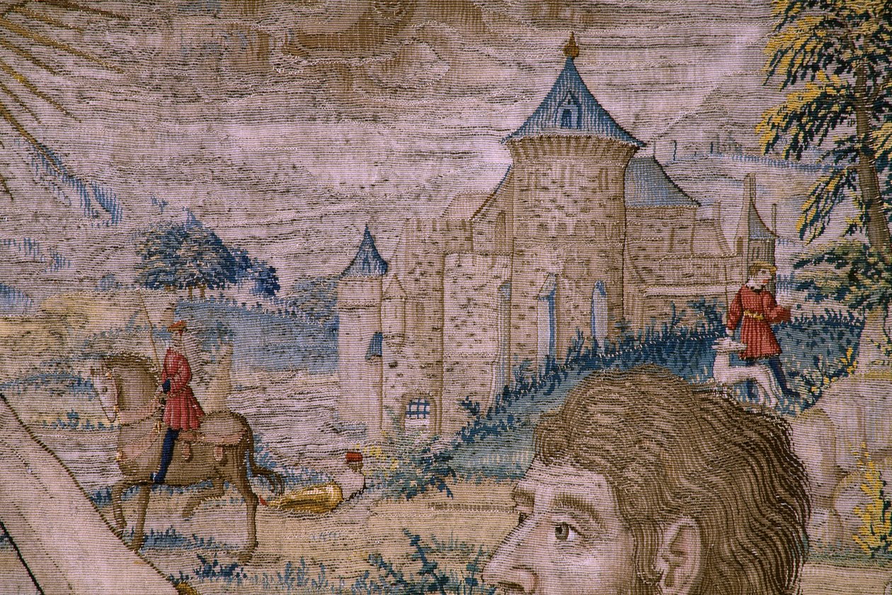 Flamand kárpit. Sorozat Keresztelő Szent János története: Krisztus megkeresztelkedése (Het doopsel van Christus). Brüsszeli műterem. 1515-1520. alkotó: Flemish School