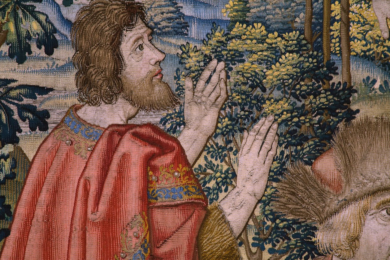 Flamand kárpit. Sorozat Keresztelő Szent János története: Krisztus megkeresztelkedése (Het doopsel van Christus). Brüsszeli műterem. 1515-1520. alkotó: Flemish School