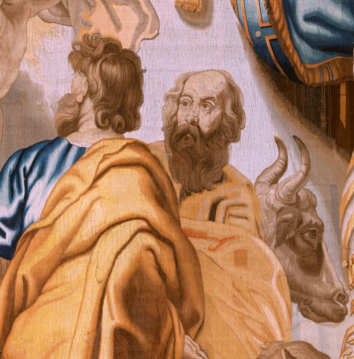 Flamand kárpit. Az Eucharisztia diadala sorozat. A négy evangélista (Los cuatro evangelistas). A sorozat tizenegyedik kárpitja. Peter Paul Rubens modell. 1626-1628. Gyártás Jan II Raes, Hans Vervoert, Jacques Fobert, Brüsszel alkotó: Flemish School