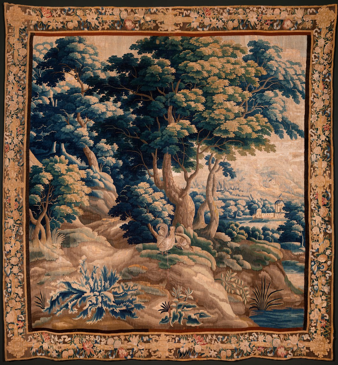 Flamand kárpit. Úgy hívják Verdure. Oudenaarde műterme. 332x318 cm. Inv 00021. 17. század. alkotó: Flemish School