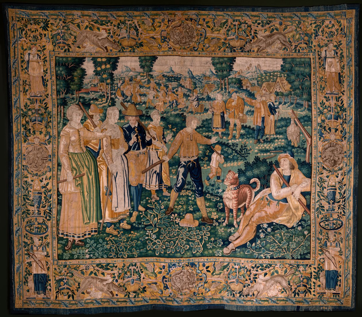 Flamand kárpit. A liba játék. Oudenaarde műterme. 341x395 cm. Lt. (83058)-7 / 0008. 17. század. alkotó: Flemish School
