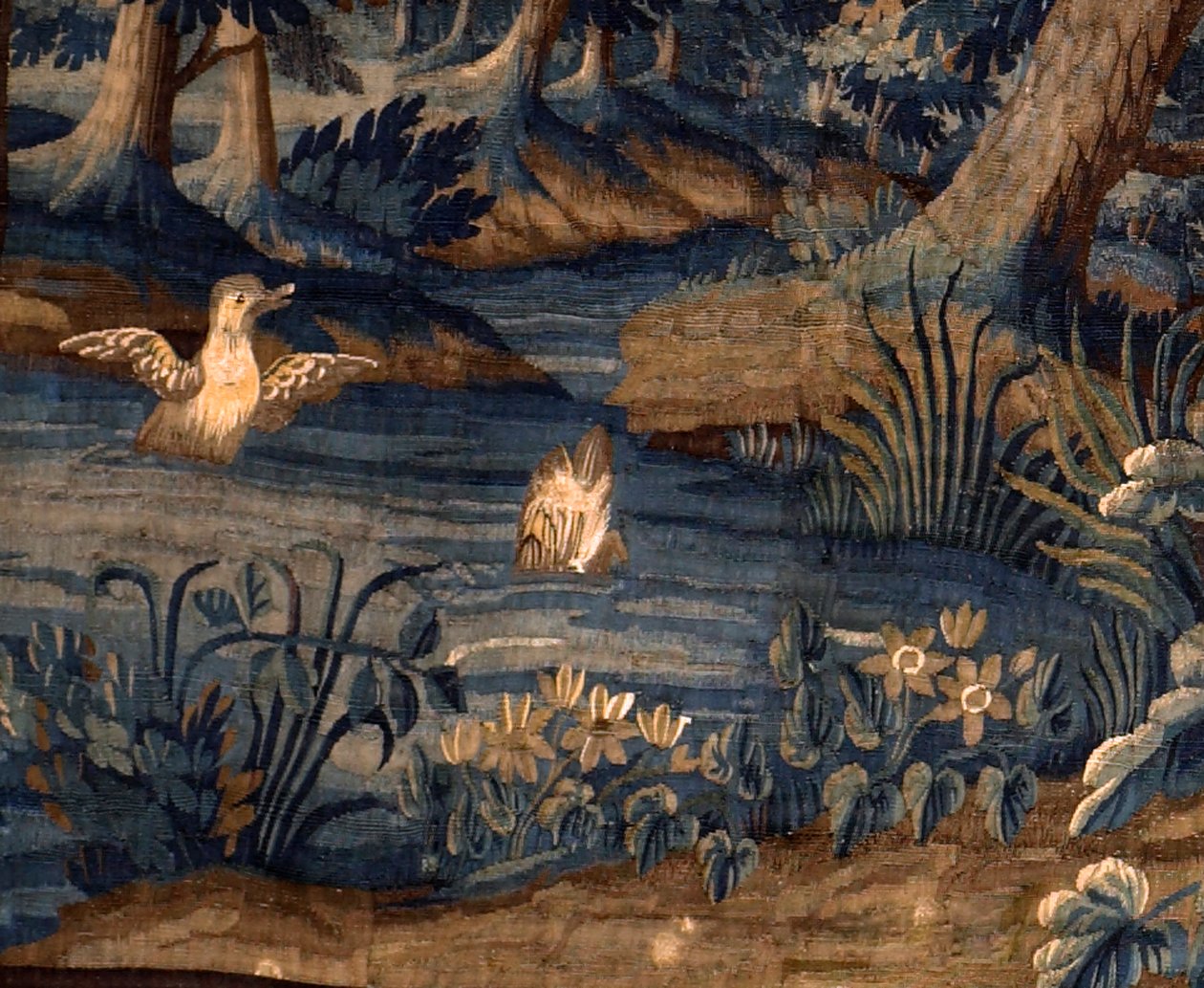 Flamand gobelin. Zöld szín. 17. század vége – 18. század eleje. A Sint-Walburgakerk Oudenaarde (Sint-Walburga esperes) templom tulajdona. Részlet. alkotó: Flemish School