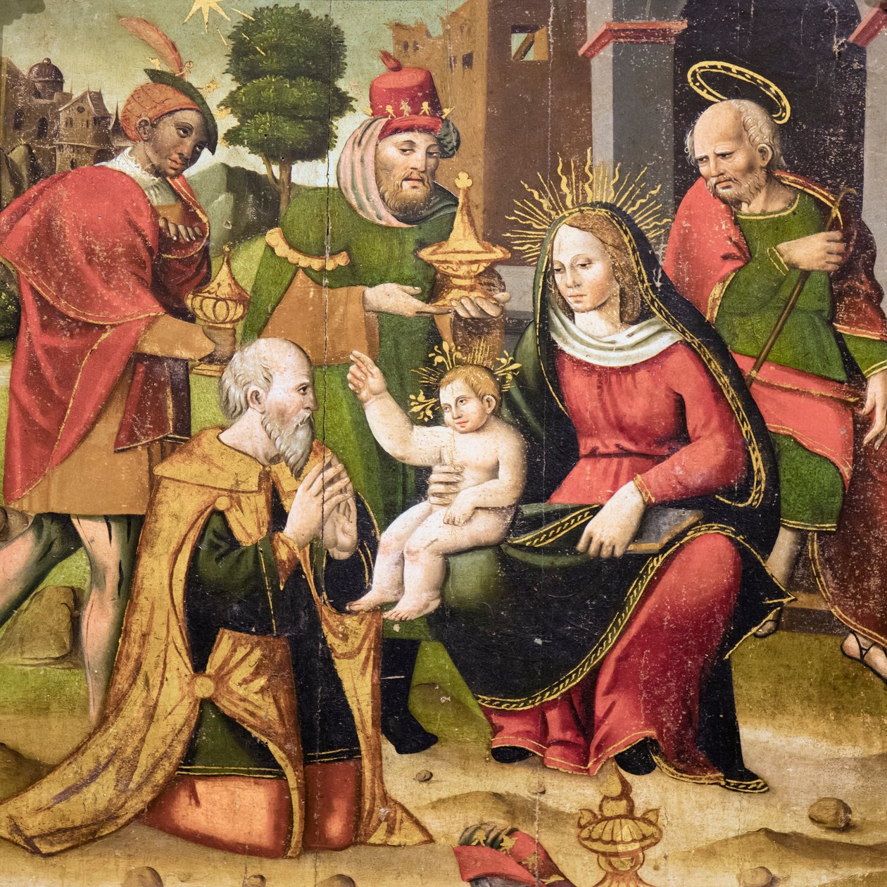 Szent család és három bölcs alkotó: Flemish School