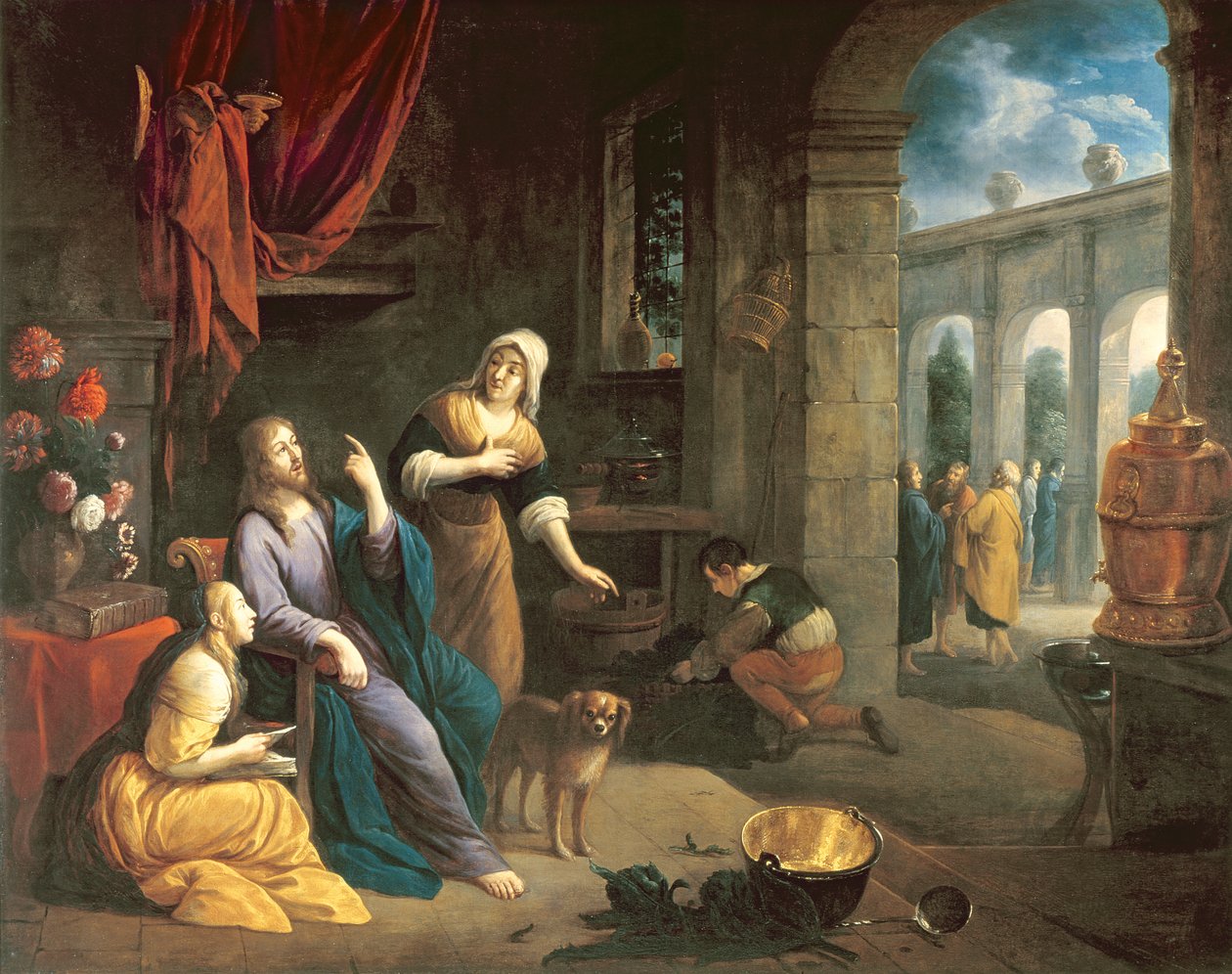 Jézus Márta és Mária otthonában alkotó: Flemish School