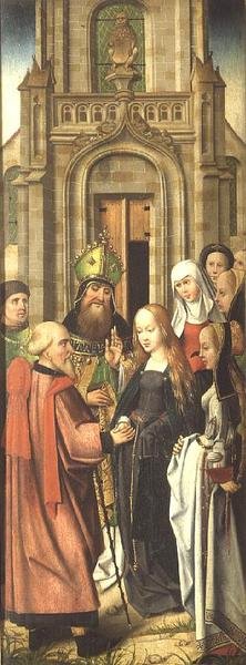 M.25 A Szűzanya házassága, 16. század eleje (jobb oldali triptichontábla) (lásd még: 69683 és 69684) alkotó: Flemish School