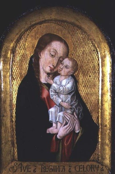 Madonna és gyermek a Szent Orsolya legenda mestere műhelyéből (fl.1470-1500) (panel) alkotó: Flemish School