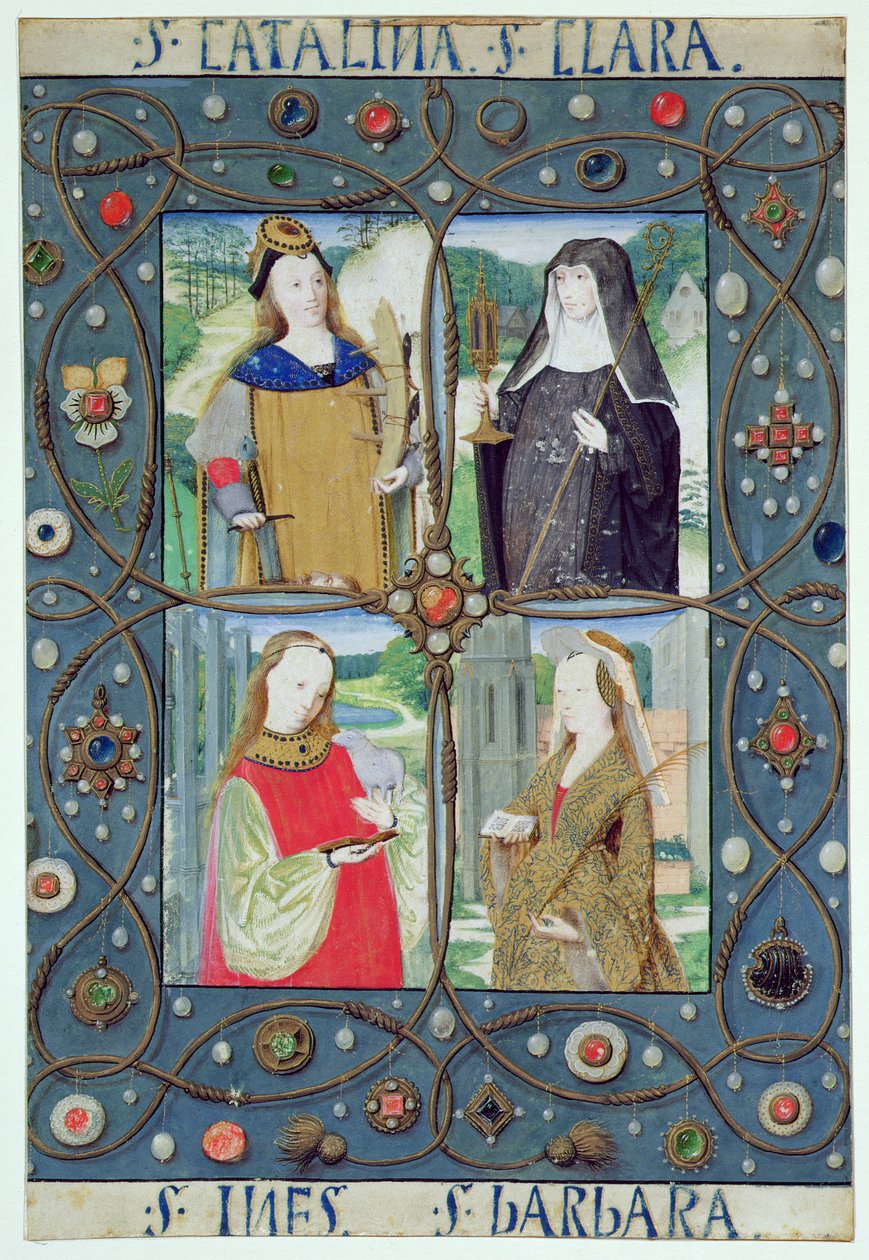 Marlay Cutting SP.5: Négy női szent, egy Gentben vagy Bruges-ben készült Órakönyvből, 1510 körül alkotó: Flemish School