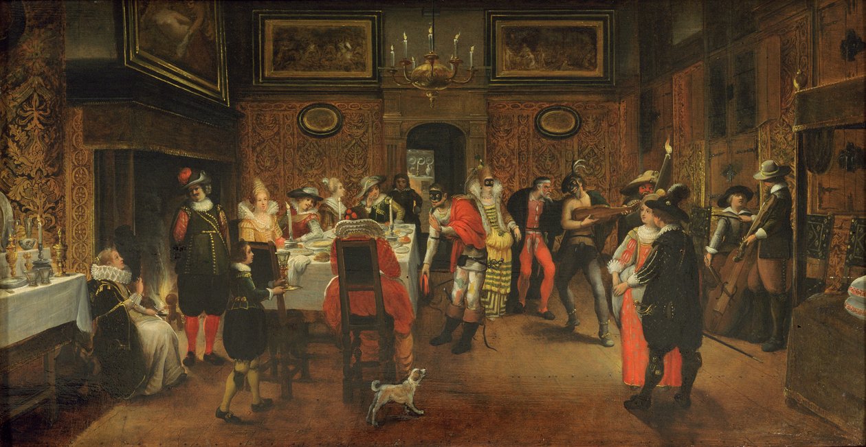 Álarcos vendégek zenészekkel (lásd: 254067) alkotó: Flemish School