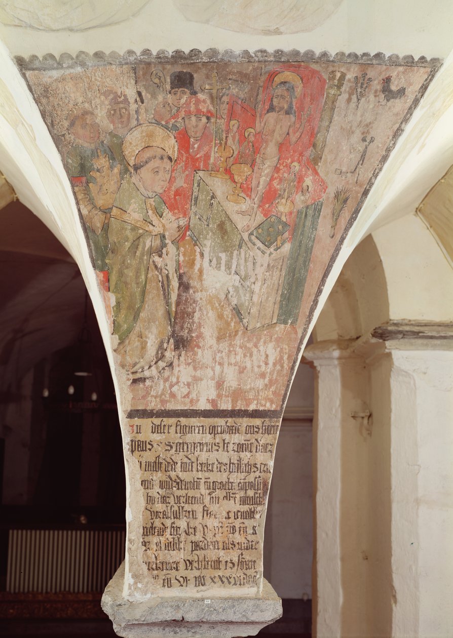 Szent Gergely mise, falfestmény a kriptából alkotó: Flemish School