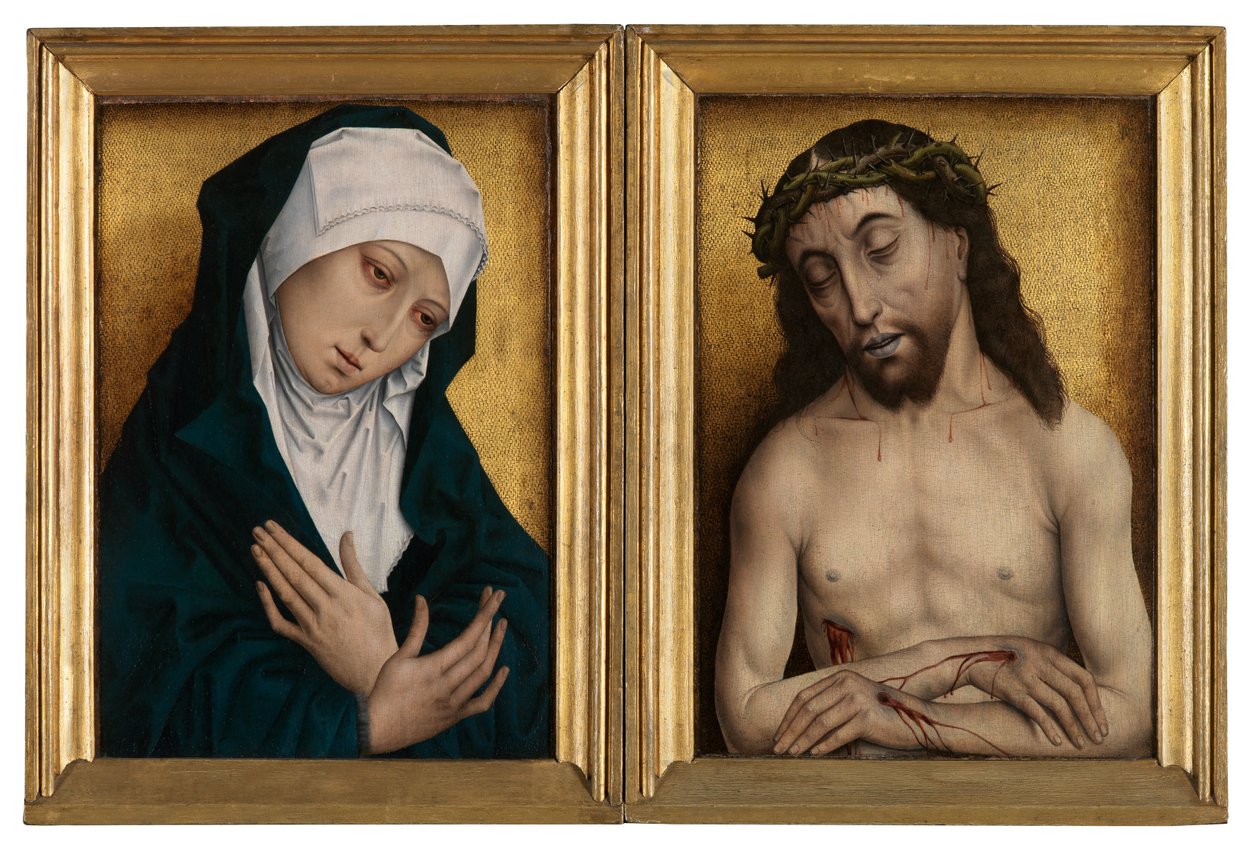 Mater Dolorosa és a bánat embere (olaj a panelen) alkotó: Flemish School