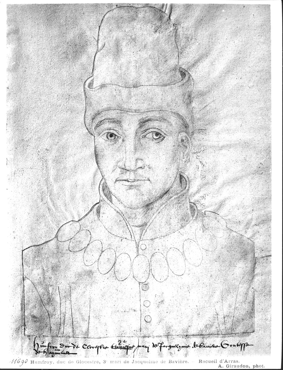 Ms 266 f.37 Humphrey Anglia (1390-1447) Gloucester hercegének portréja, a „Recueil d