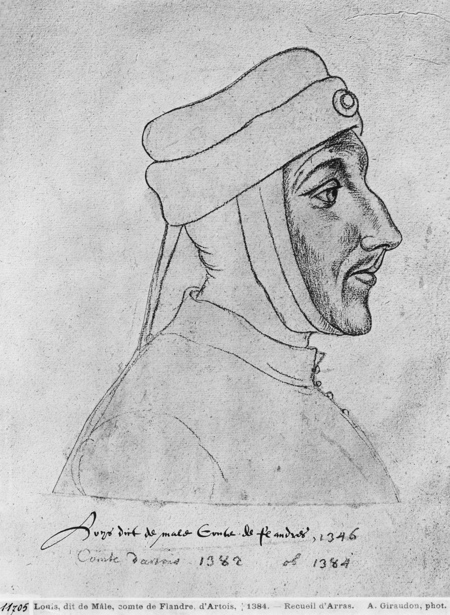 Ms 266 fol.54 II. Lajos flandriai, III. Lajos Artois és I. Lajos burgundiai nádor, akit Maléi Lajosként ismernek, a „The Recueil d