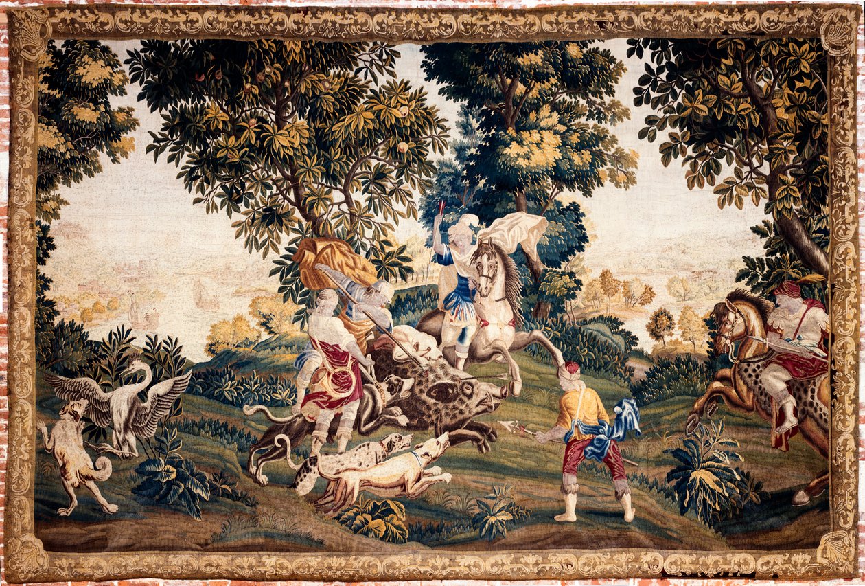 Palota (Eu vára). A múzeum (Louis-Philippe Museum of the Eu Castle). Flamand kárpit. Silvio vadászata. 18. század. 294x436 cm. alkotó: Flemish School