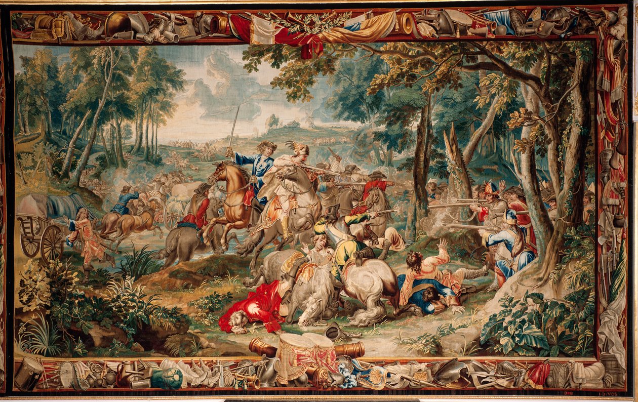 Palota (Schlossanlage Schleißheim). Flamand kárpit. Brüsszeli műterem Judocus De Vos. Tervező: Lambert De Hondt. Les (ambuscade). 400x630 cm. Gyapjú és selyem. 1715-1724 körül. alkotó: Flemish School