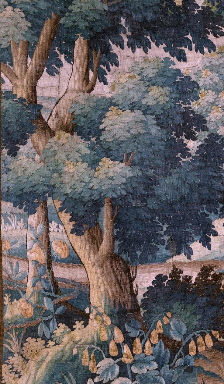 Plébániatemplom (Szent Walburga templom). Flamand kárpit "Verdure". Oudenaarde. 17. század vége – 18. század eleje. A Sint-Walburgakerk Oudenaarde templom tulajdona. alkotó: Flemish School