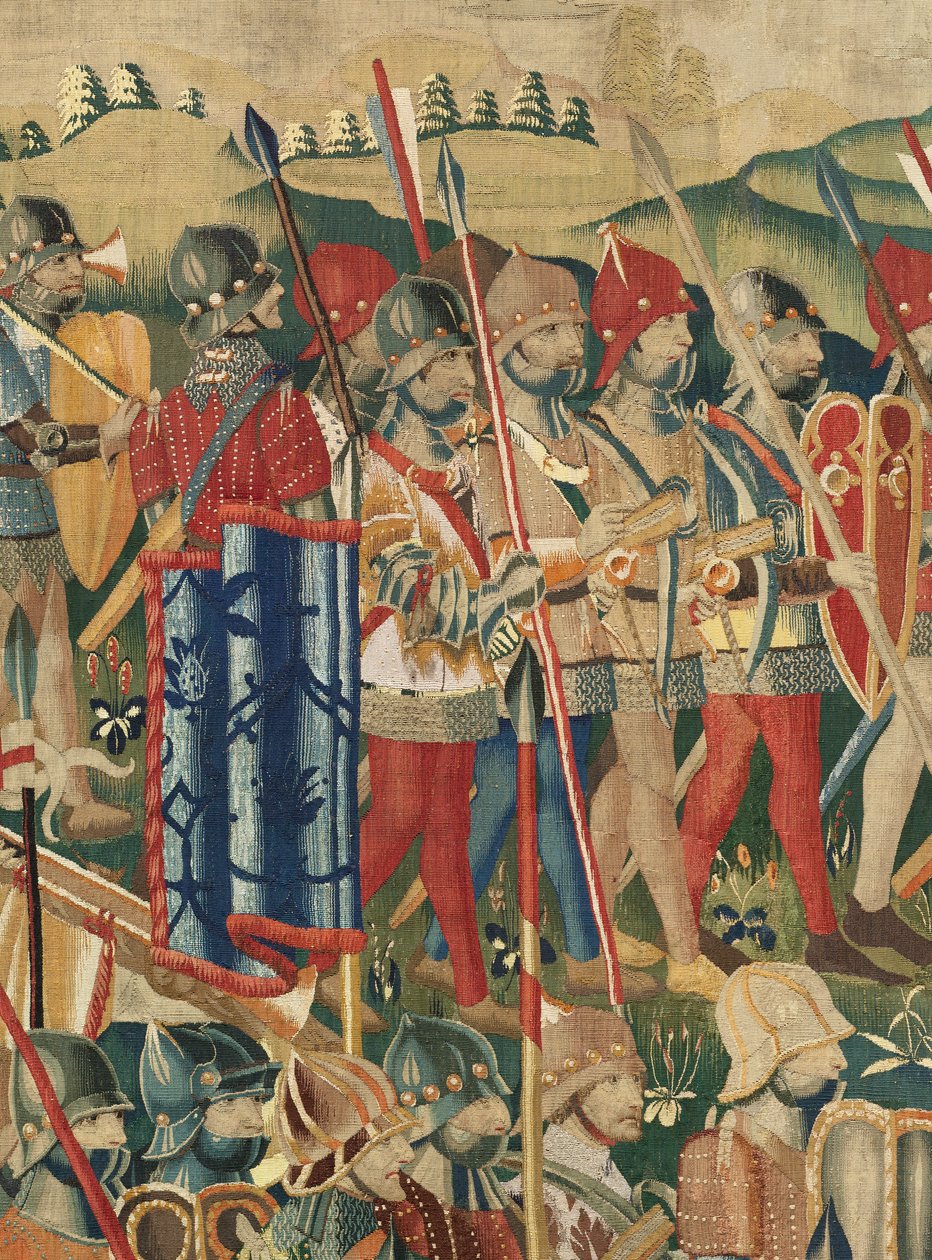 Plébániai gobelinmúzeum (Pastrana Parish Museum of Tapestries). Flamand kárpit. Leszállás Arzilában (Leszállás Arzilában, Desembarcóban és Arzilában). I. Alfonz portugál király hódításai sorozat (V. Alfonz portugál király hódításai). Verseny. Gyapjú alkotó: Flemish School