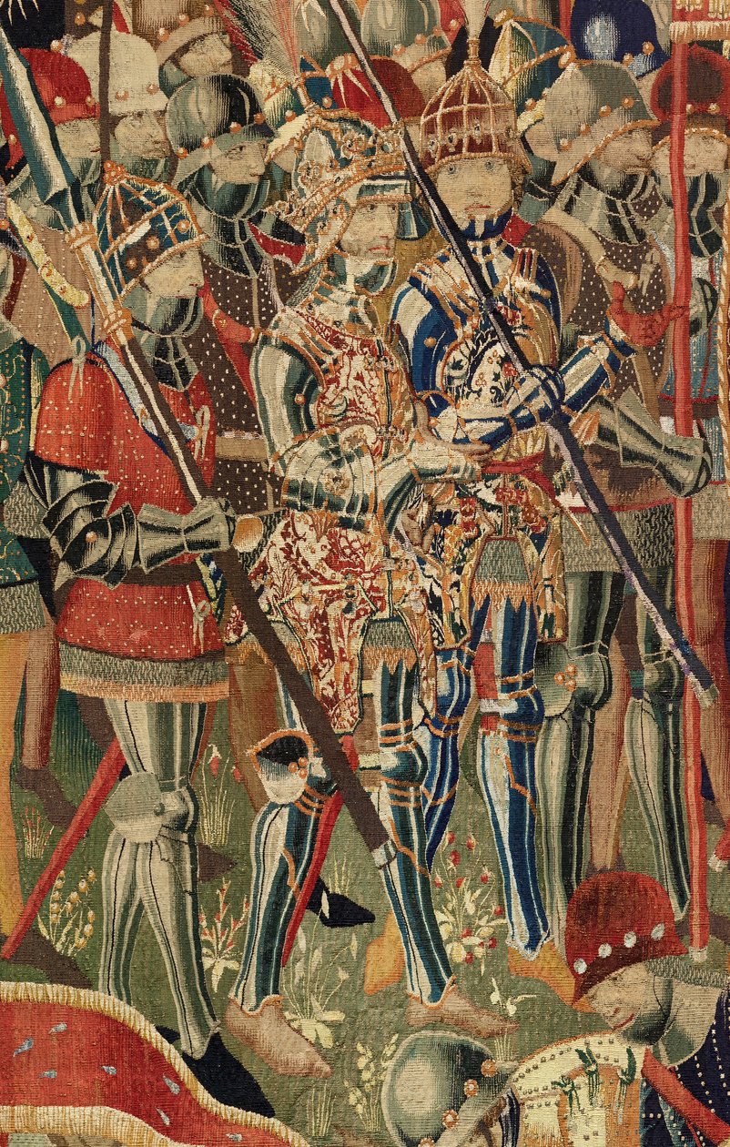 Plébániai gobelinmúzeum (Pastrana Parish Museum of Tapestries). Flamand kárpit. Leszállás Arzilában (Leszállás Arzilában, Desembarcóban és Arzilában). I. Alfonz portugál király hódításai sorozat (V. Alfonz portugál király hódításai). Verseny. Gyapjú alkotó: Flemish School