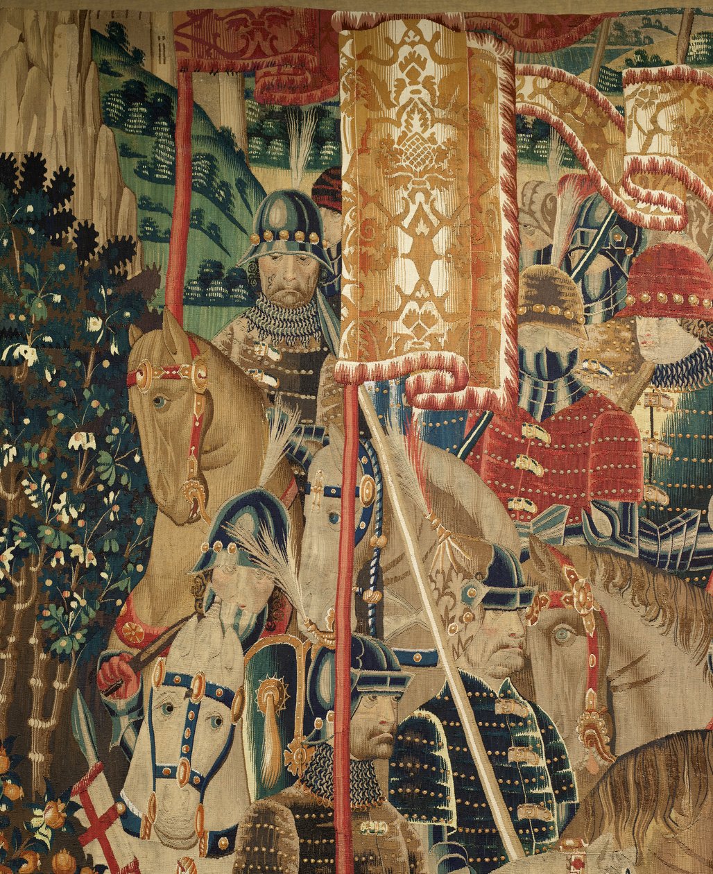 Plébániai szőttesmúzeum (Parish Museum of Tapestries of Pastrana). Flamand kárpit. Tanger meghódítása (Tanger Take of Tanger, De inname van Tanger). Sorozat I. Alfonz portugál király hódításai (V. Alfonz portugál hódításai). Tournai. Gyapjú és selyem alkotó: Flemish School