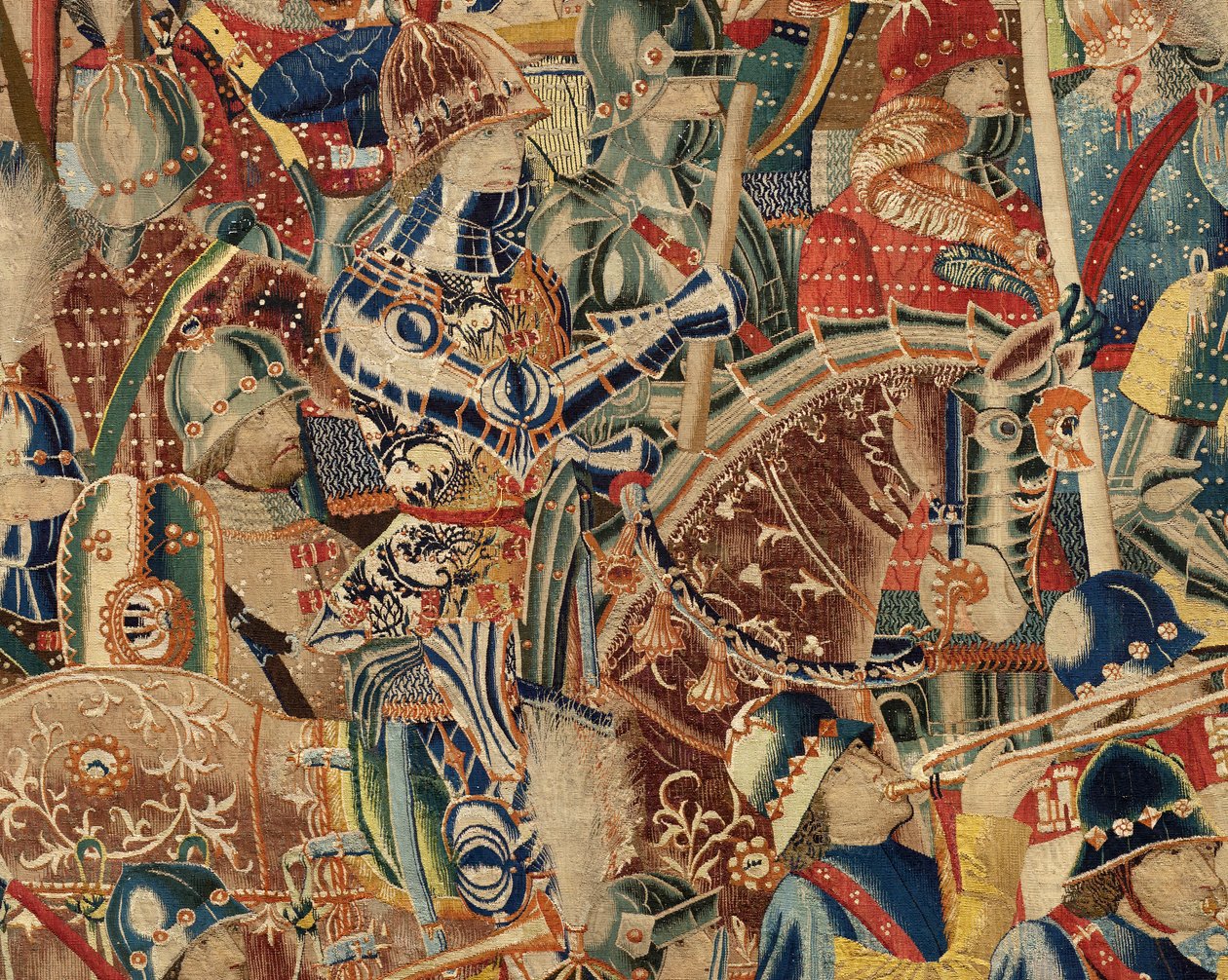 Plébániai gobelinmúzeum (Parish Museum of Pastrana Tapestries). Flamand kárpit. Take of Asilah (Take of Asilah, Assault on Asilah, De inname van Arzila). I. Alfonz portugál király hódításai sorozat. Tournai. alkotó: Flemish School