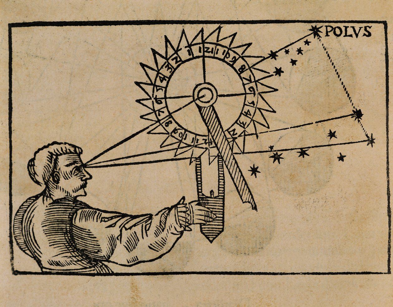 Petrus Apianus csillagok mozgását figyeli alkotó: Flemish School
