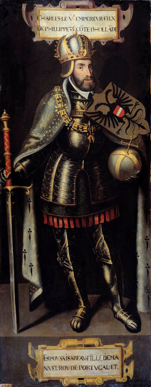 V. Károly (1500-1558) spanyol király, a Szent Római Birodalom császárának portréja. A flamand iskola festménye alkotó: Flemish School