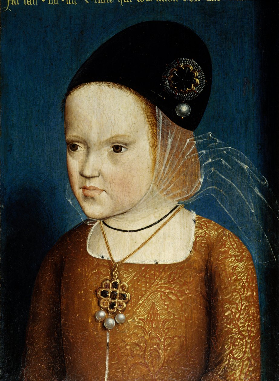 Ausztriai Margarita (1480-1532) portréja, Maximilian császár lánya, aki 3 éves és 3 hónapos volt 1483 áprilisában, később Dom Juan csecsemő felesége, az astruriák hercege, majd Szép Philibert, Savoya hercege és Hollandia nevelőnője. An alkotó: Flemish School