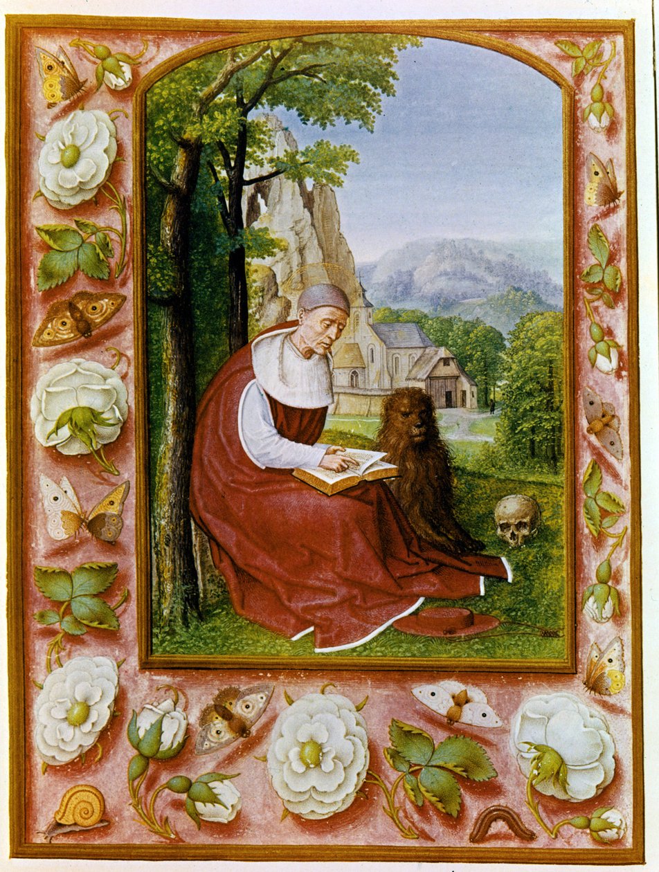 Szent Jeromos portréja. A velencei Marciana Könyvtár Grimani breviáriuma 1490-1510 között. alkotó: Flemish School