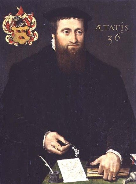 Egy 36 éves tudós, esetleg matematikus portréja (panel) alkotó: Flemish School