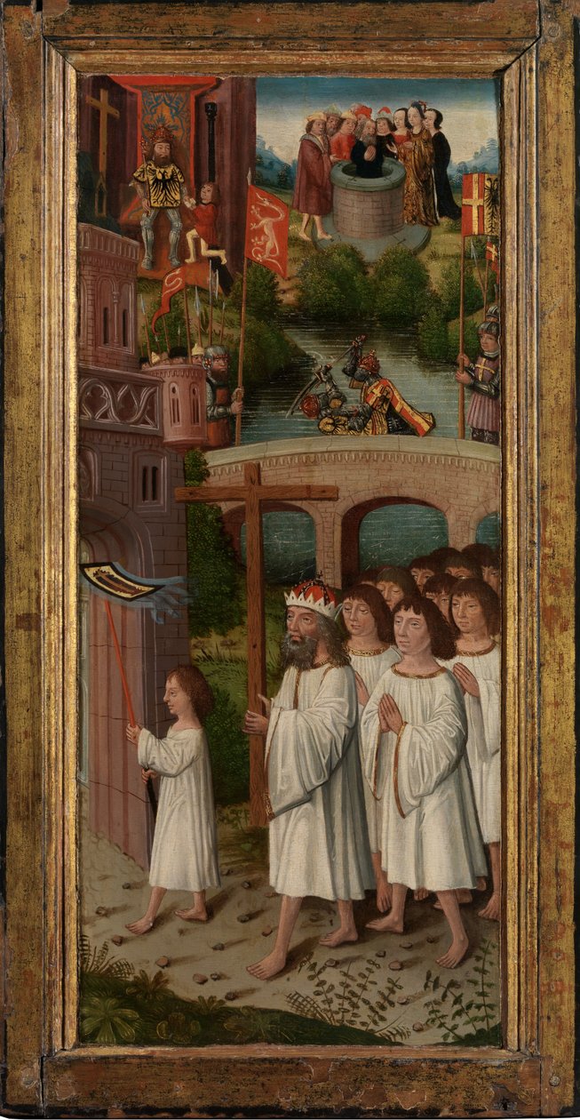Jelenetek a Szent Kereszt legendájából (olaj a táblán) alkotó: Flemish School
