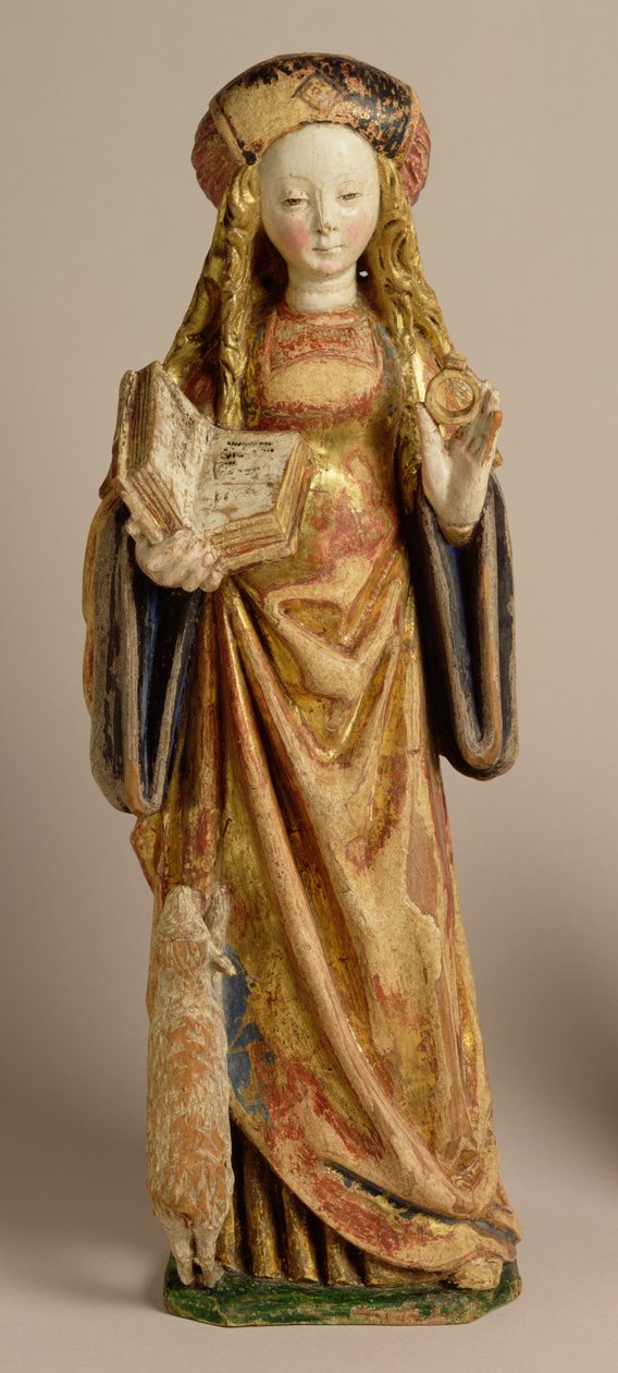 St. Agnes, Mechelen Iskola, 1500 körül (polikróm és aranyozott tölgy) alkotó: Flemish School