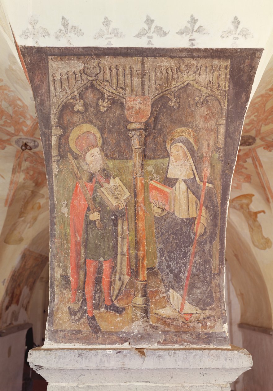 St. Bavo és St. Amalberga of Maubeuge, falfestmény a kriptából, 1480-1540 alkotó: Flemish School