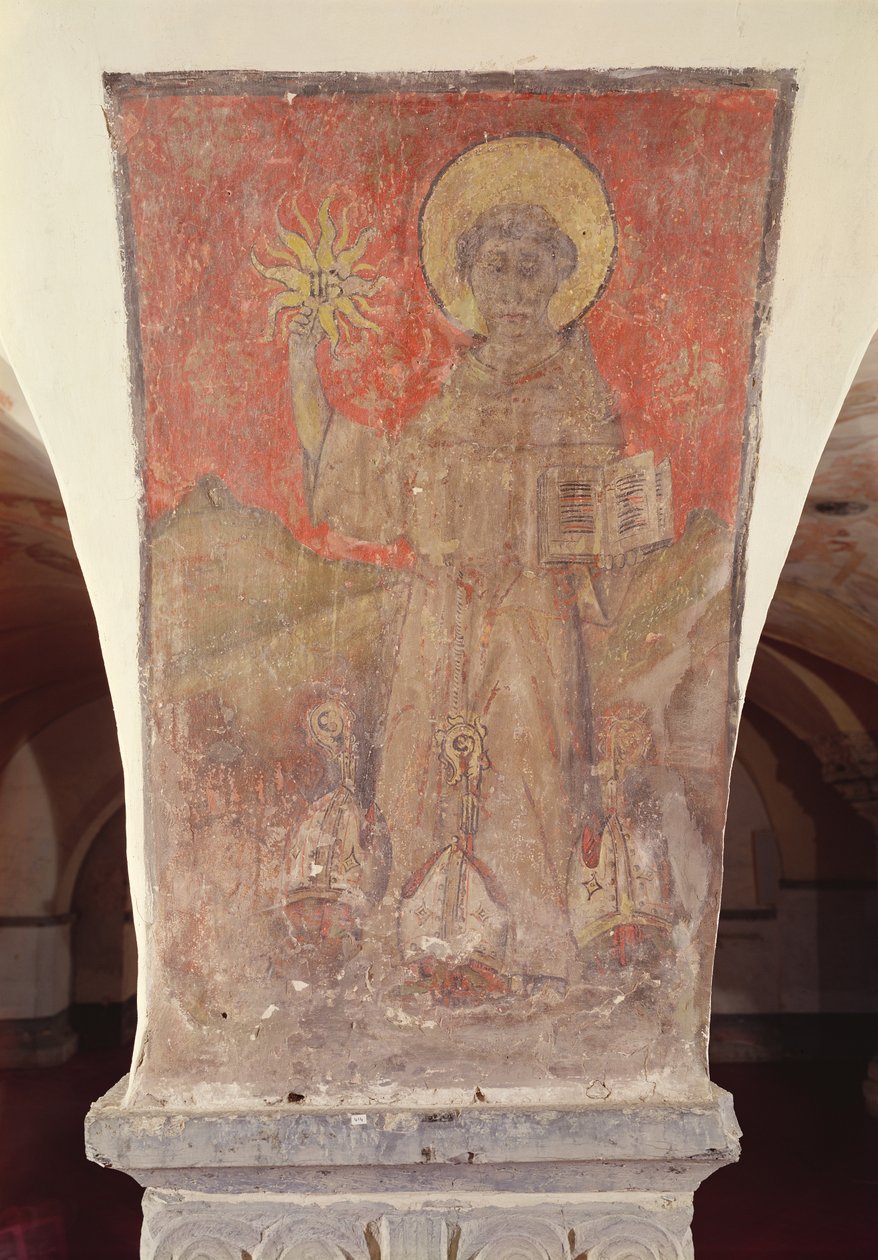 Sienai Szent Bernardin, falfestmény a kriptából alkotó: Flemish School