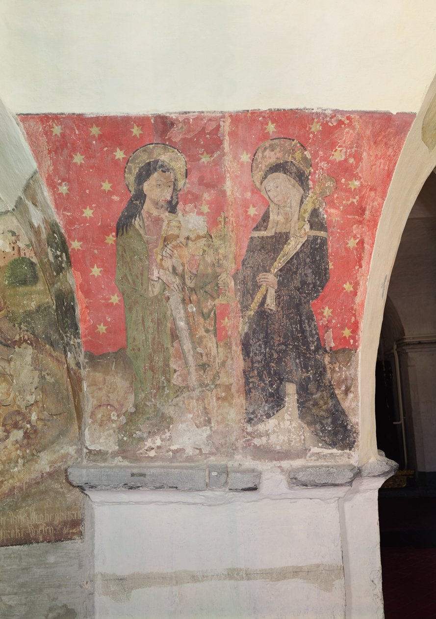 St. Simon and St. Claire, falfestmény a kriptából, 1480-1540 alkotó: Flemish School