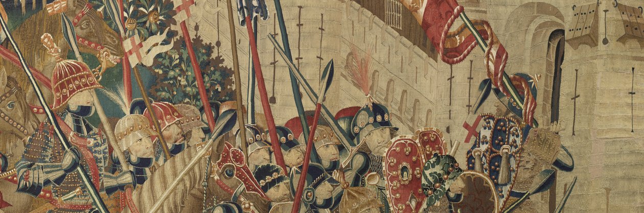 V. Alfonso portugál király hódításait bemutató kárpit (Conquistas de Alfonso V de Portugal), Tournai. Részlet. (Gyapjú és selyem) alkotó: Flemish School