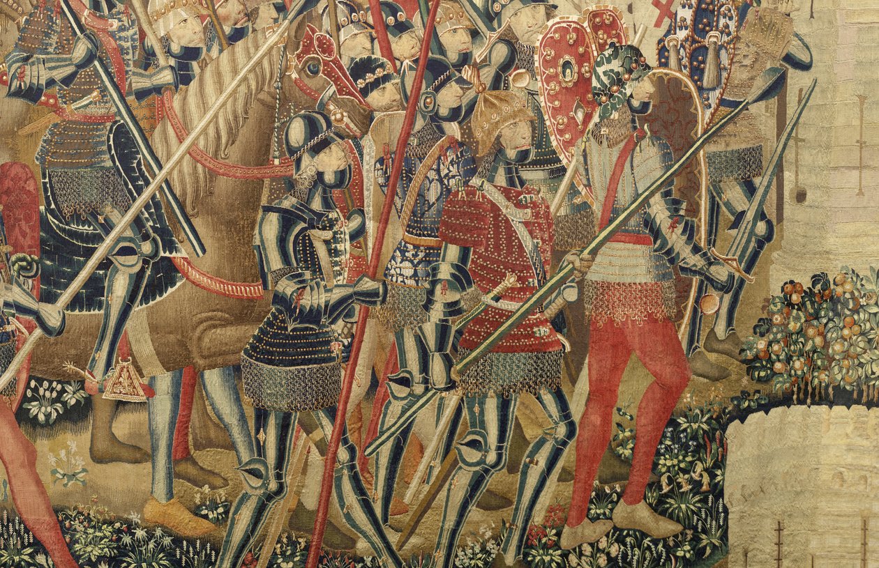 V. Alfonso portugál király hódításait bemutató kárpit (Conquistas de Alfonso V de Portugal), Tournai. Részlet. (Gyapjú és selyem) alkotó: Flemish School